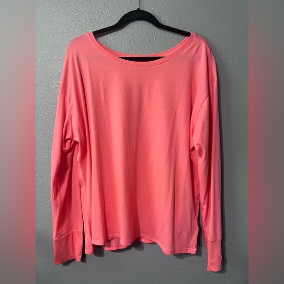 NWOT Seed to Style Organic Cotton Women Long Sleeve Top Thumb Holes Sz XL Coral. - Picture 1 of 7